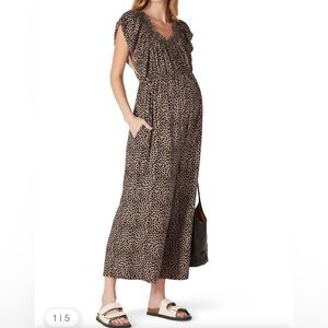 Ingrid and Isabel maternity animal print jumpsuit size S